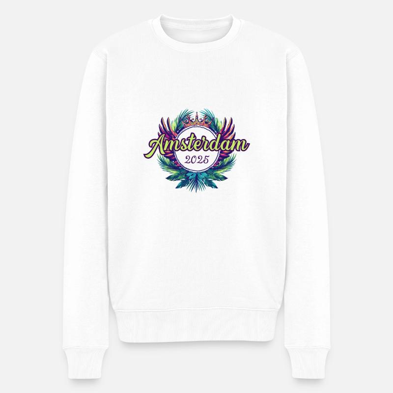 Amsterdam 2025 Team - Men's Premium Organic Jumper - white