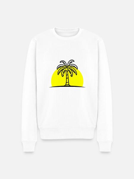 Island Palm Tree Summer Sun - Men's Premium Organic Jumper - white
