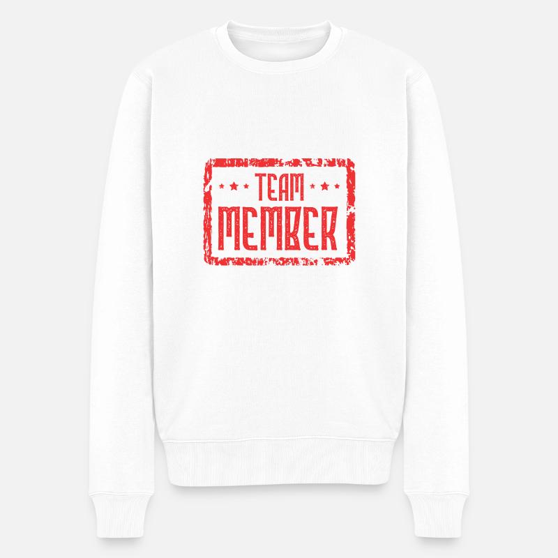 Team Member Herz - Männer Premium Bio Pullover - Weiß
