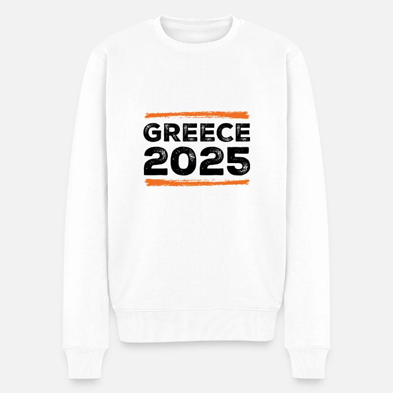Grèce 2025 Dicton - Pull Premium bio Homme - blanc