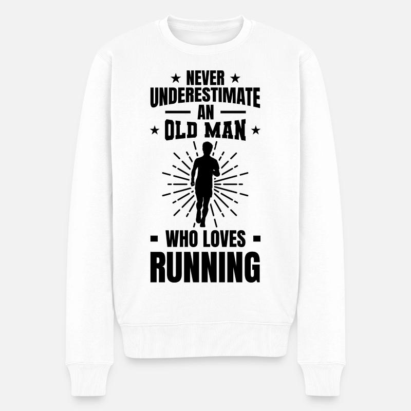 Grand-père en cours d’exécution - Pull Premium bio Homme - blanc