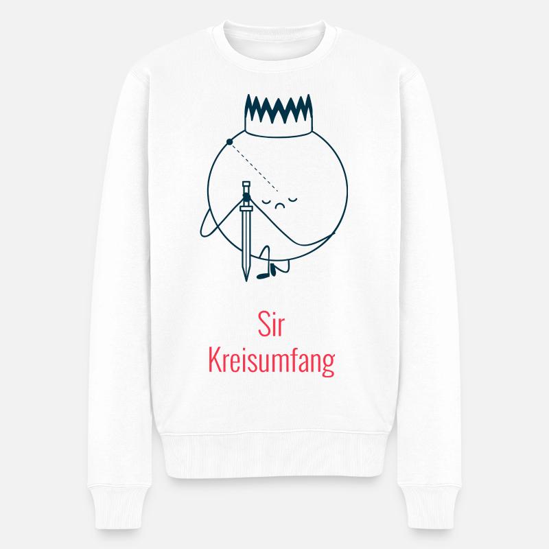 Sir Kreisumfang - Geometrie Humor - Männer Premium Bio Pullover - Weiß