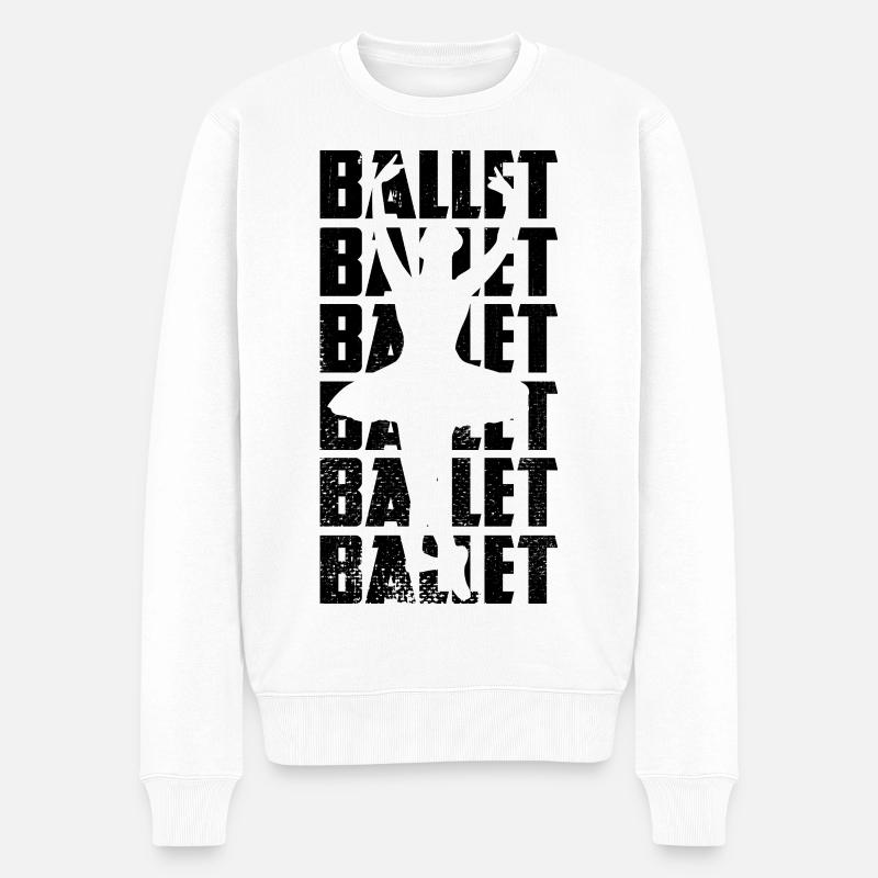 Ballett - Männer Premium Bio Pullover - Weiß