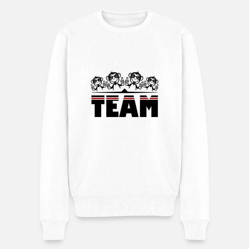Monkey Beer Team Boire - Pull Premium bio Homme - blanc