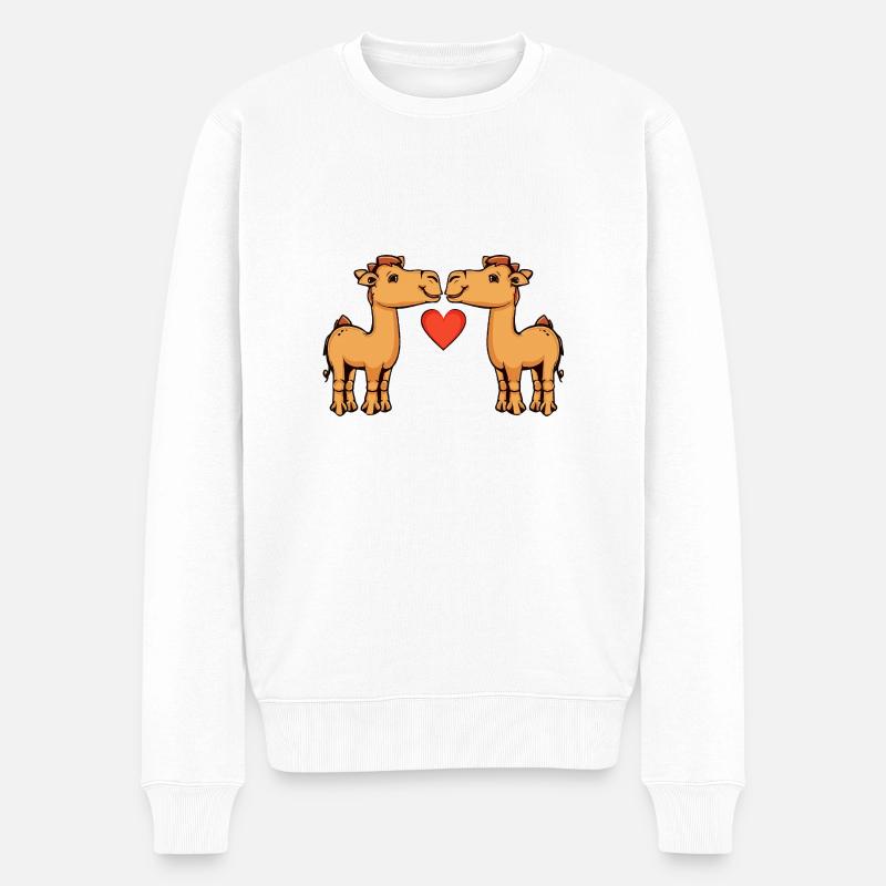 Couple de chameaux Saint-Valentin - Pull Premium bio Homme - blanc