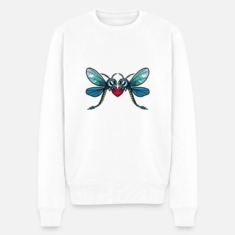 Libellule Couple Saint-Valentin - Pull Premium bio Homme - blanc