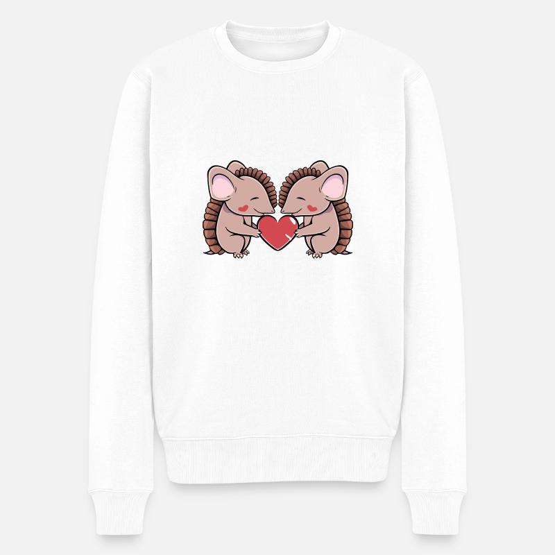 Couple de tatou amoureux Saint-Valentin - Pull Premium bio Homme - blanc