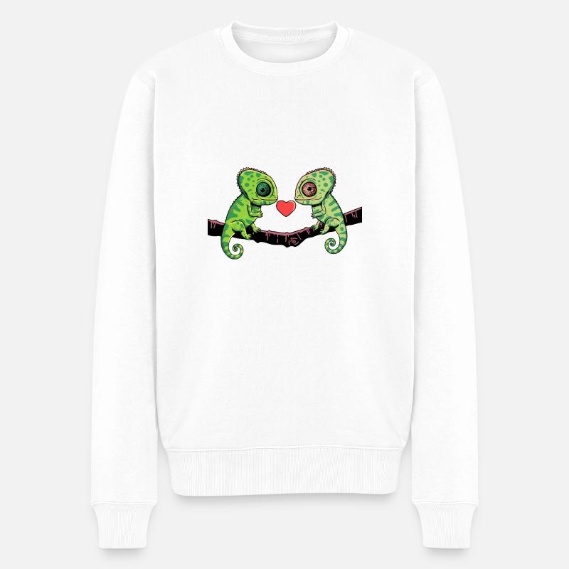 Caméléon Couple Saint-Valentin - Pull Premium bio Homme - blanc