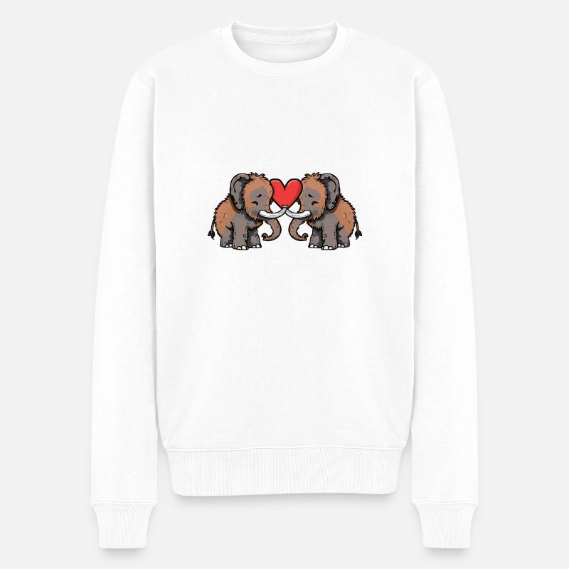 Couple mammouth Saint-Valentin - Pull Premium bio Homme - blanc