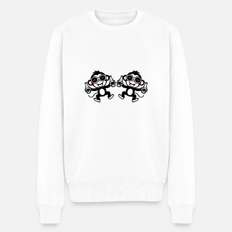 Monkey Beer Party Team - Men's Premium Organic Jumper - white