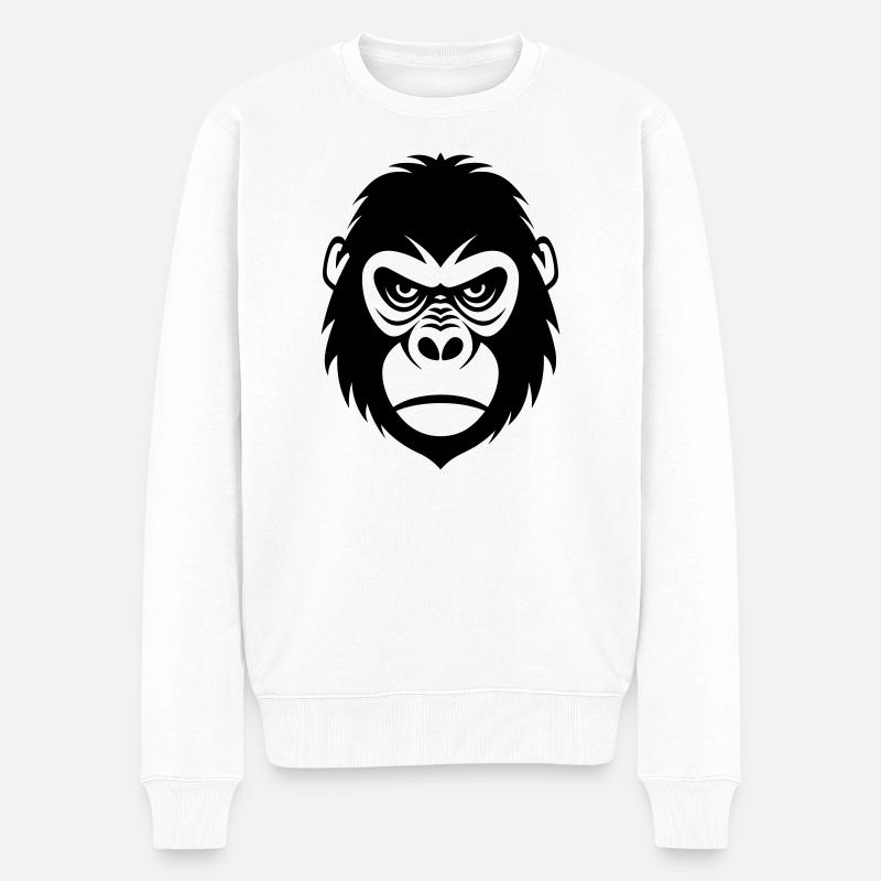 Gorilla - Männer Premium Bio Pullover - Weiß