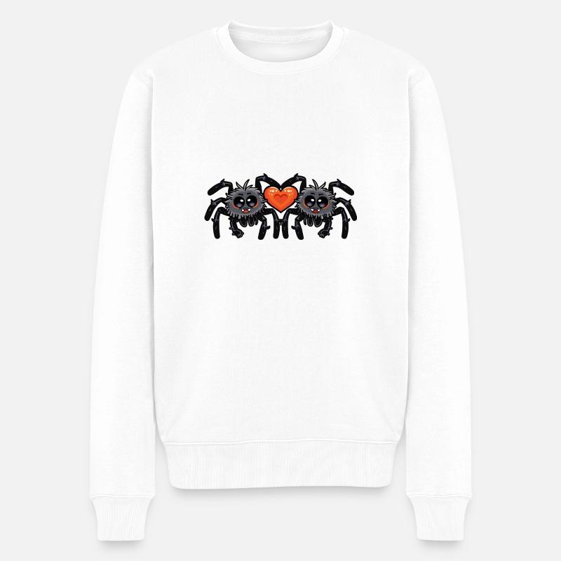 Tarentule araignée couple Saint-Valentin - Pull Premium bio Homme - blanc