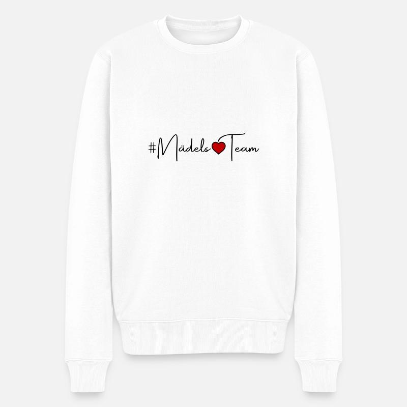 Mädels Team Herz - Männer Premium Bio Pullover - Weiß