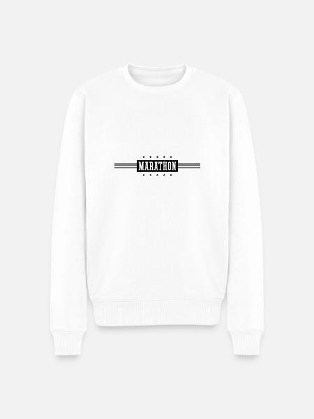 Marathon Running - Men's Premium Organic Jumper - white