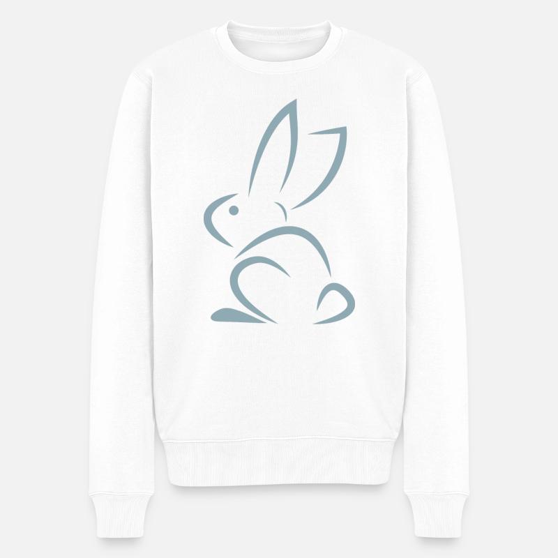 lapin bleu - Pull Premium bio Homme - blanc