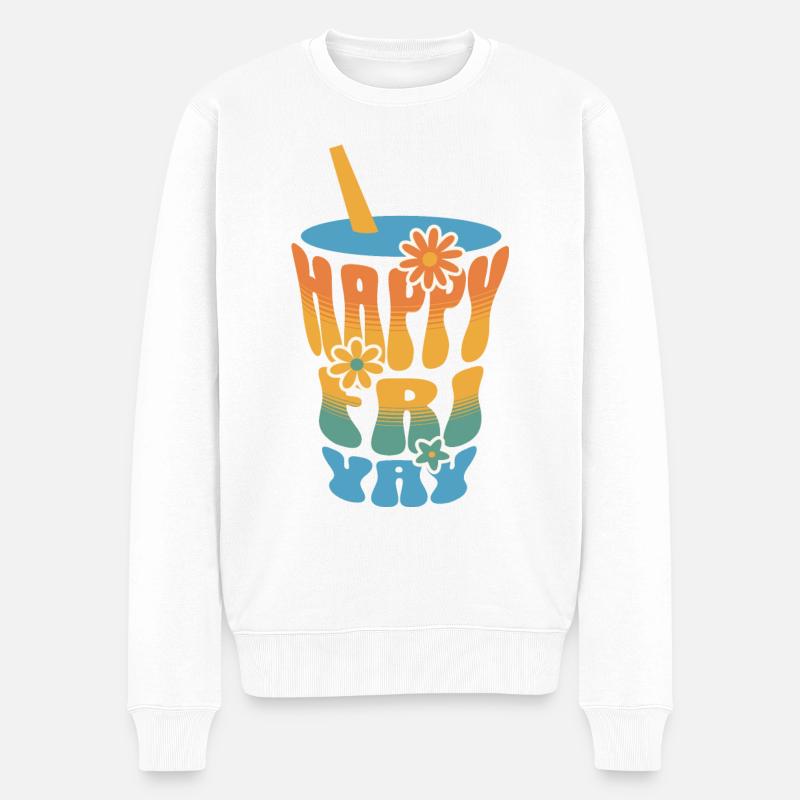 Humor Friday Lehrer-Wochenende - Männer Premium Bio Pullover - Weiß