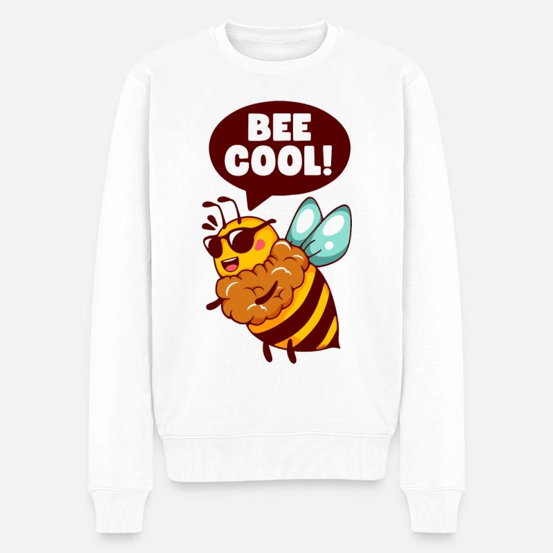 Bee cool - Lustige Biene - Männer Premium Bio Pullover - Weiß