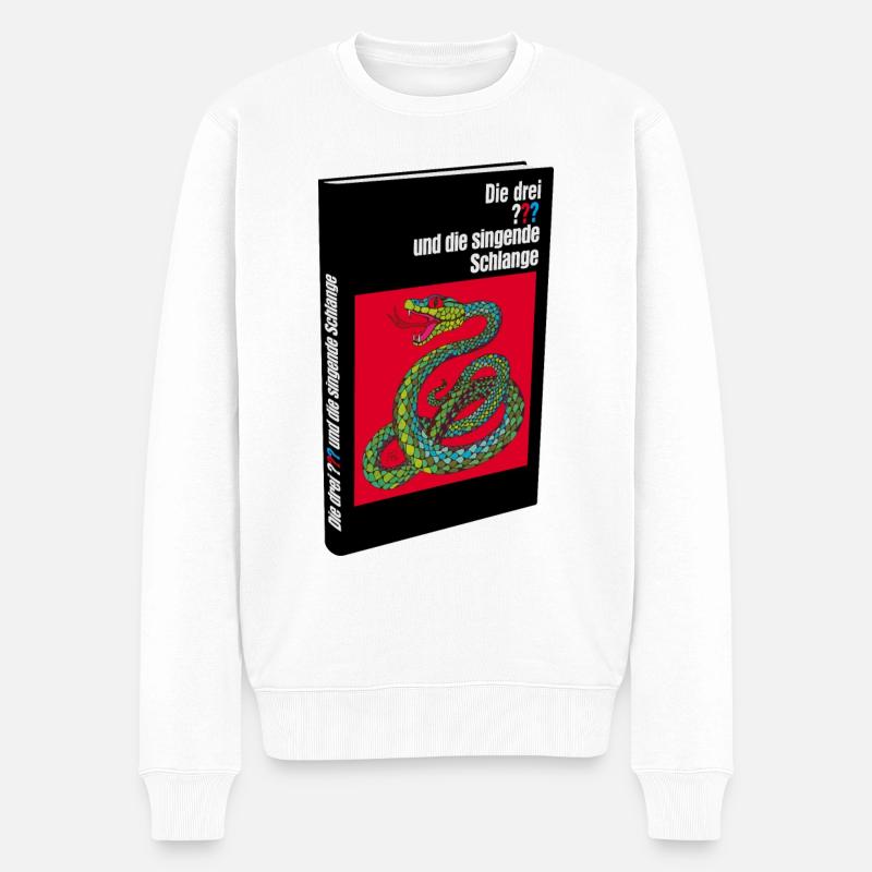 Die Drei ??? Die singende Schlange Buch - Männer Premium Bio Pullover - Weiß