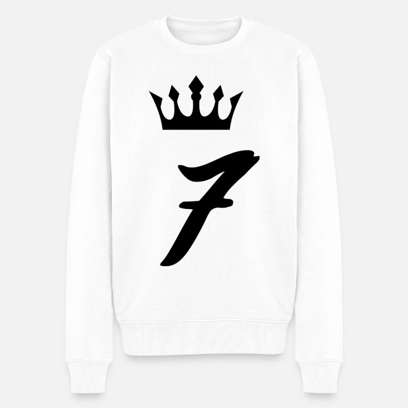 7 Couronne de numéros - Pull Premium bio Homme - blanc