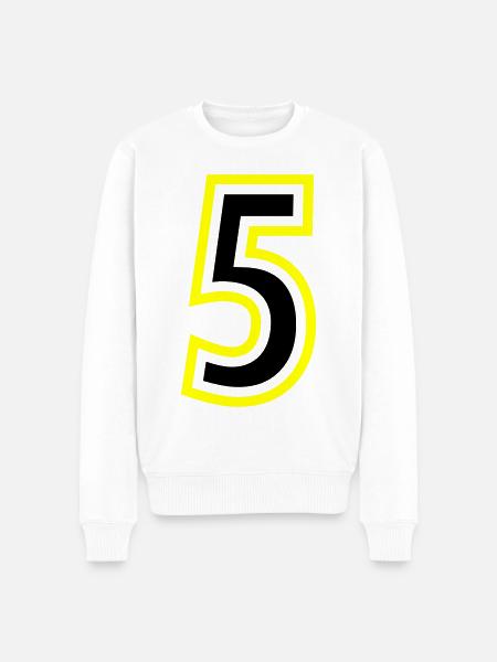 5 Number College - Men's Premium Organic Jumper - white