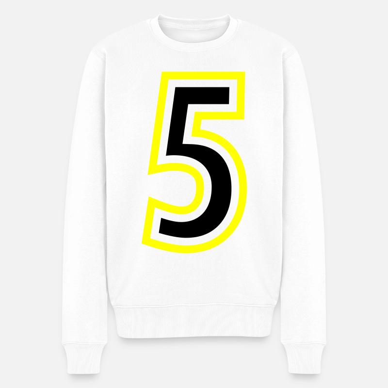 5 Nombre Collège - Pull Premium bio Homme - blanc