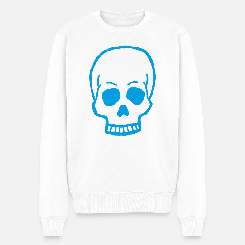 Dessin du crâne du crâne - Pull Premium bio Homme - blanc
