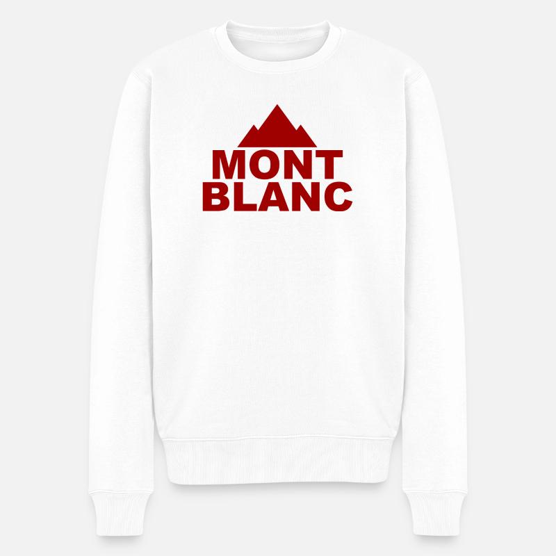 Mont-Blanc Berg - Männer Premium Bio Pullover - Weiß