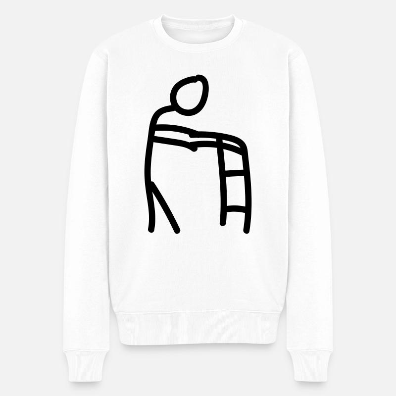 Rentner Gehhilfe - Männer Premium Bio Pullover - Weiß