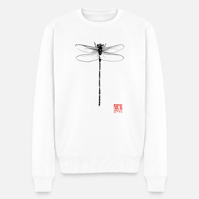 Libelle - Männer Premium Bio Pullover - Weiß