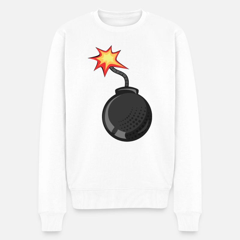 bombe meche dessin flamme - Pull Premium bio Homme - blanc
