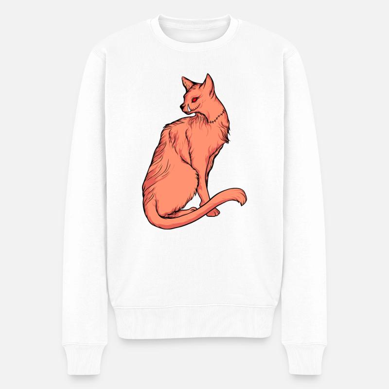 Lustige Katzen 23 - Männer Premium Bio Pullover - Weiß