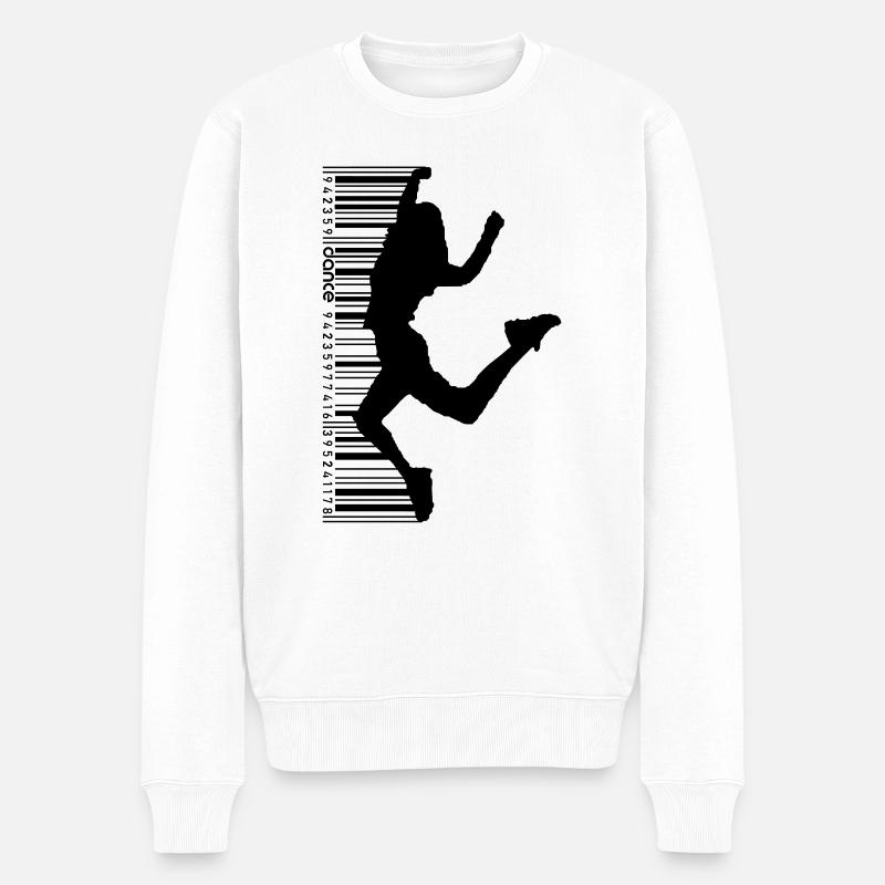 Tänzerin im QR-Code Style (2) - Männer Premium Bio Pullover - Weiß