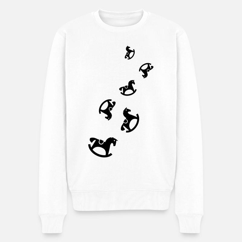 Cheval à bascule Jouet Bébé - Pull Premium bio Homme - blanc