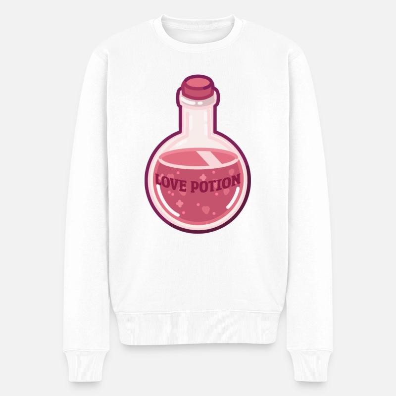 LOVE POTION - Männer Premium Bio Pullover - Weiß