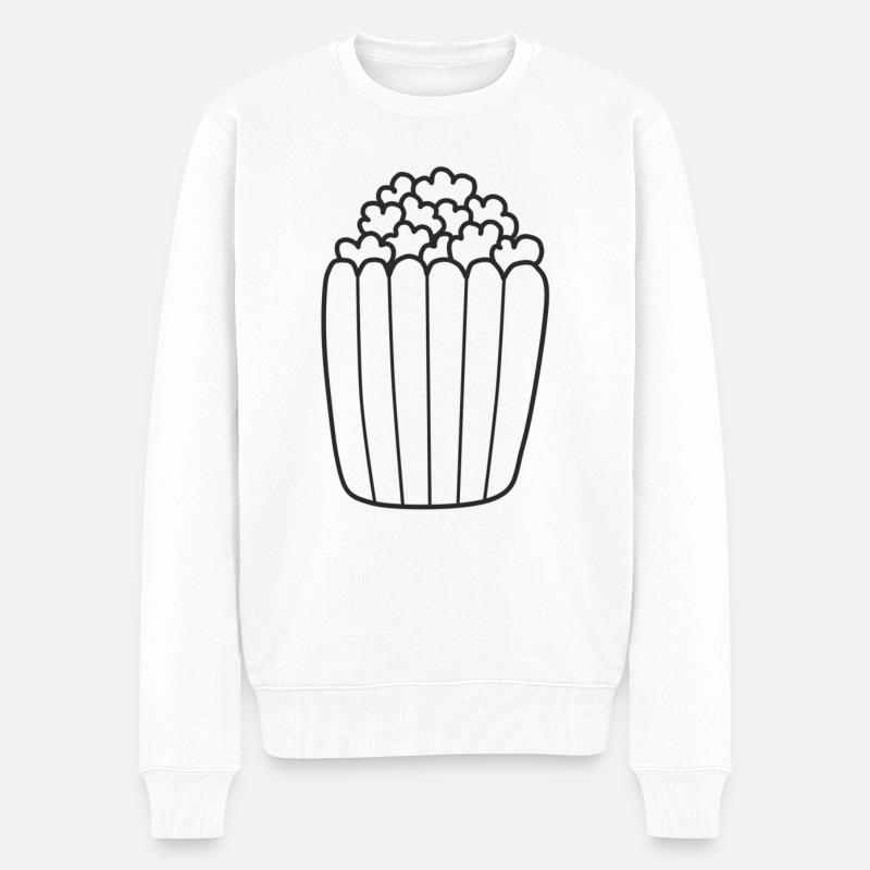 Popcorn - Männer Premium Bio Pullover - Weiß