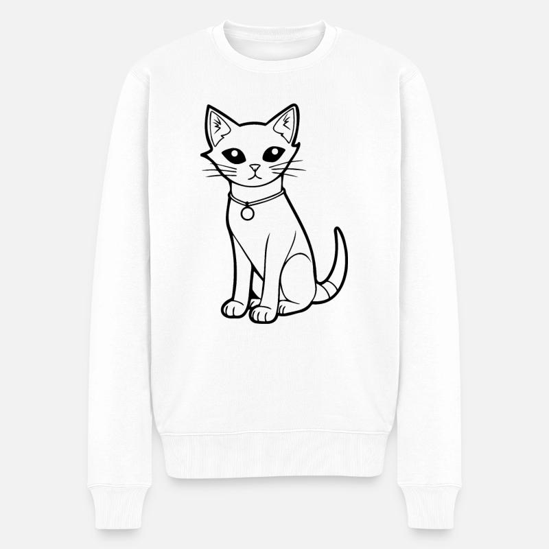 Chat chaton chaton dame - Pull Premium bio Homme - blanc