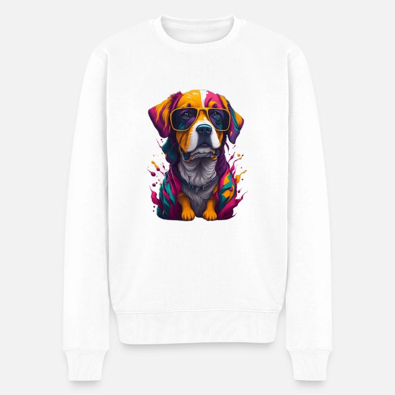 Dog 1 - Männer Premium Bio Pullover - Weiß