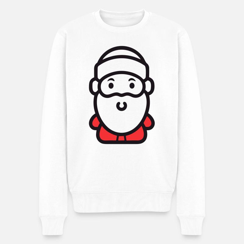 Kleiner Weihnachtsmann - Männer Premium Bio Pullover - Weiß