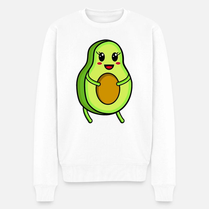 Süße Avocado - Männer Premium Bio Pullover - Weiß