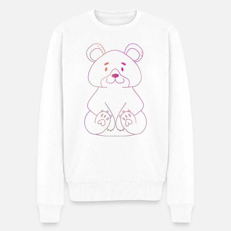 Bär - Männer Premium Bio Pullover - Weiß