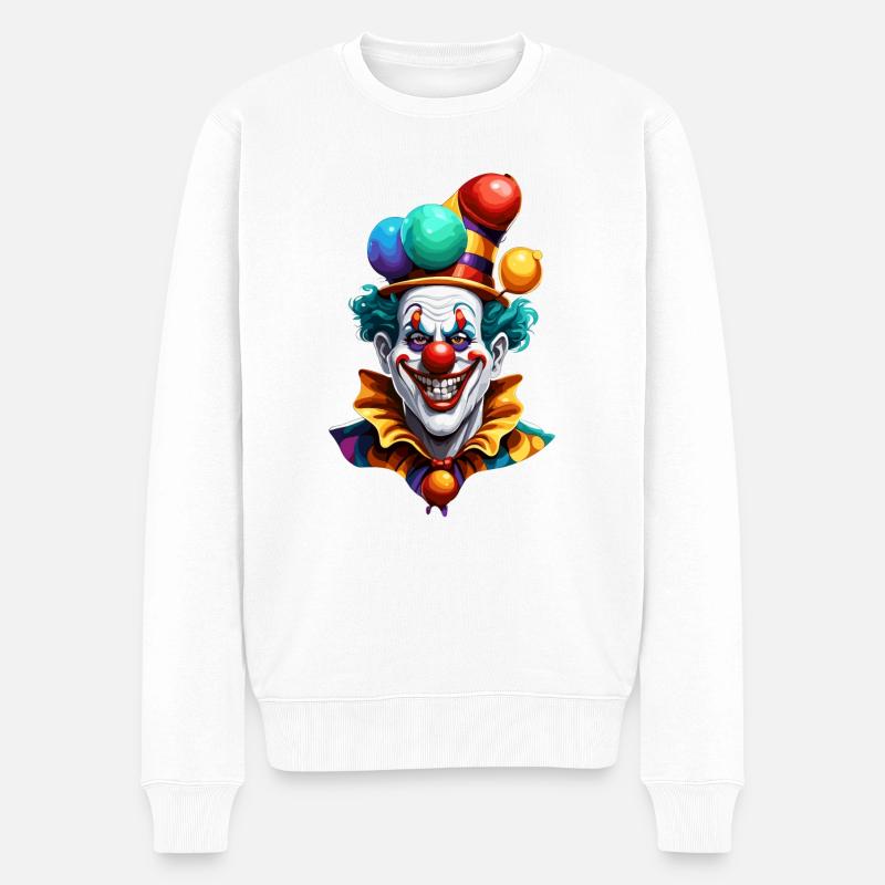 Clown / Cirque / Carnaval / Carnaval / Ludique - Pull Premium bio Homme - blanc