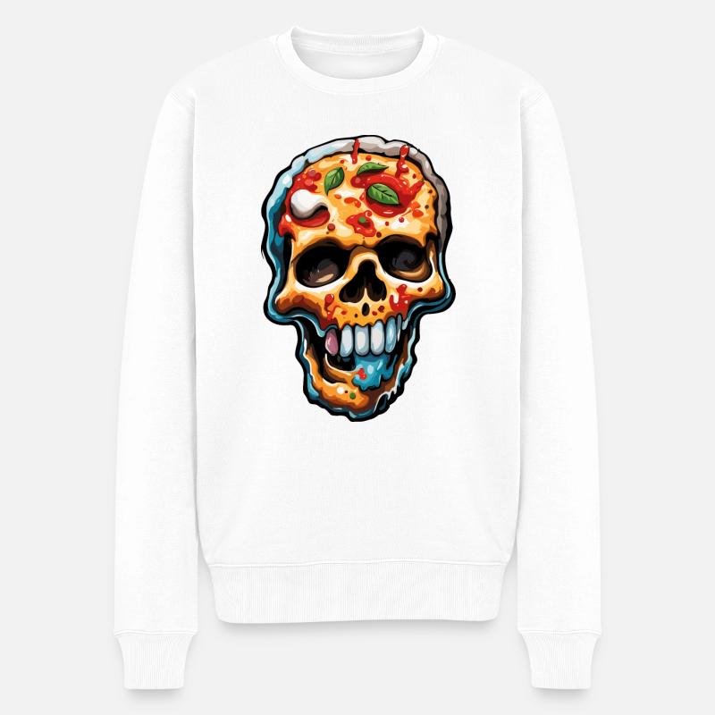 Pizza / Restauration rapide / Italienne / Margherita - Pull Premium bio Homme - blanc