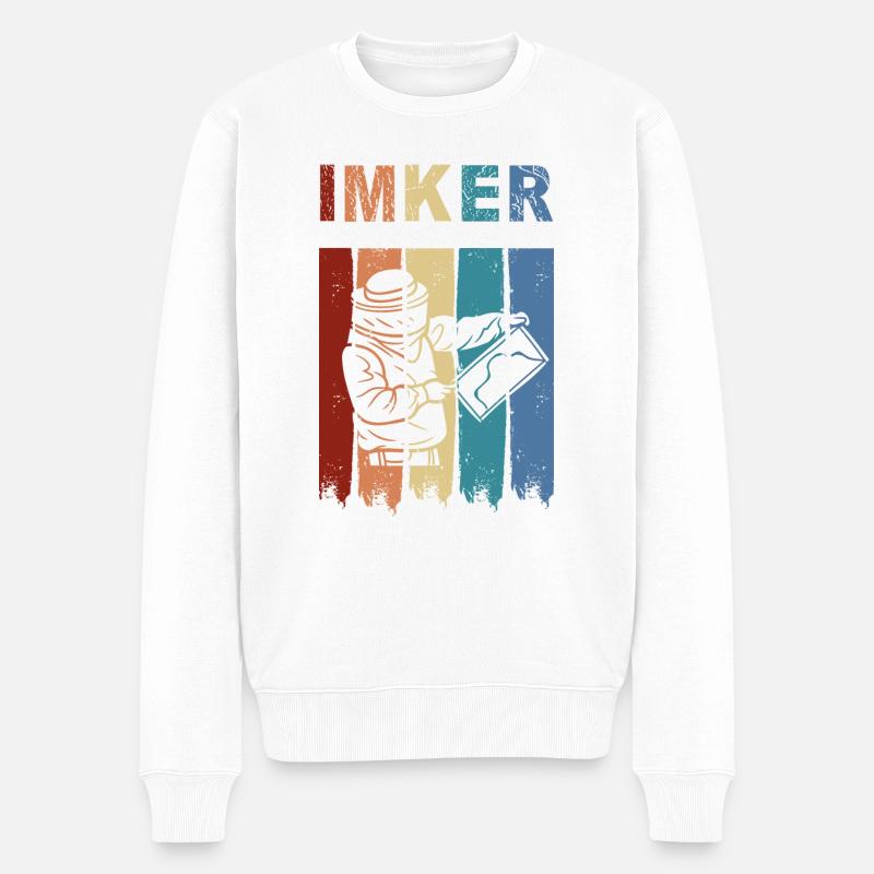 Der Imker in weiß - Männer Premium Bio Pullover - Weiß
