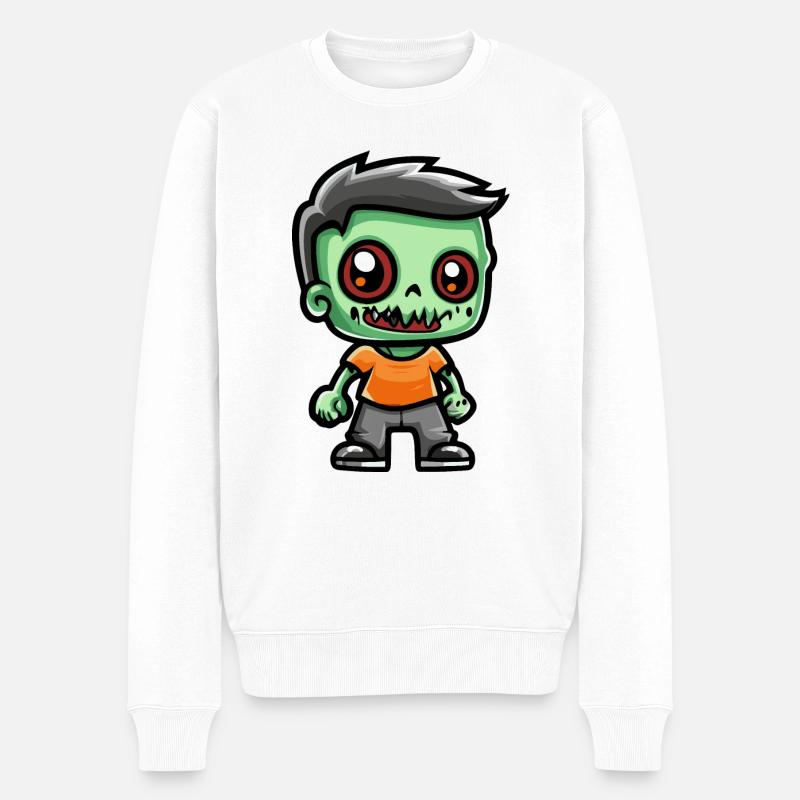 Zombie Halloween Gruselig - Männer Premium Bio Pullover - Weiß