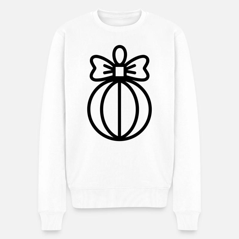 Weihnachtskugel - Männer Premium Bio Pullover - Weiß