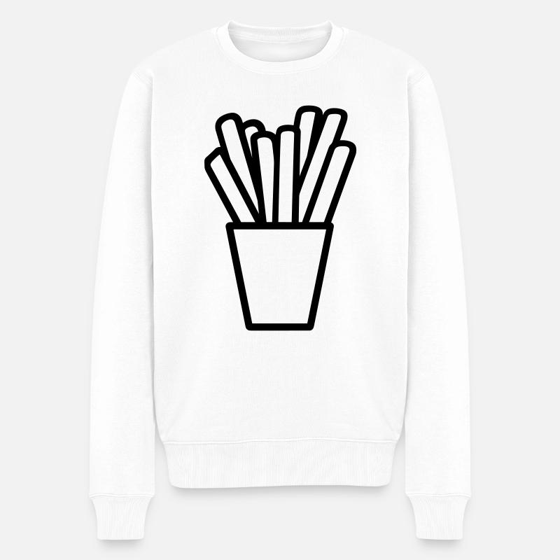 Pommes frites - Männer Premium Bio Pullover - Weiß