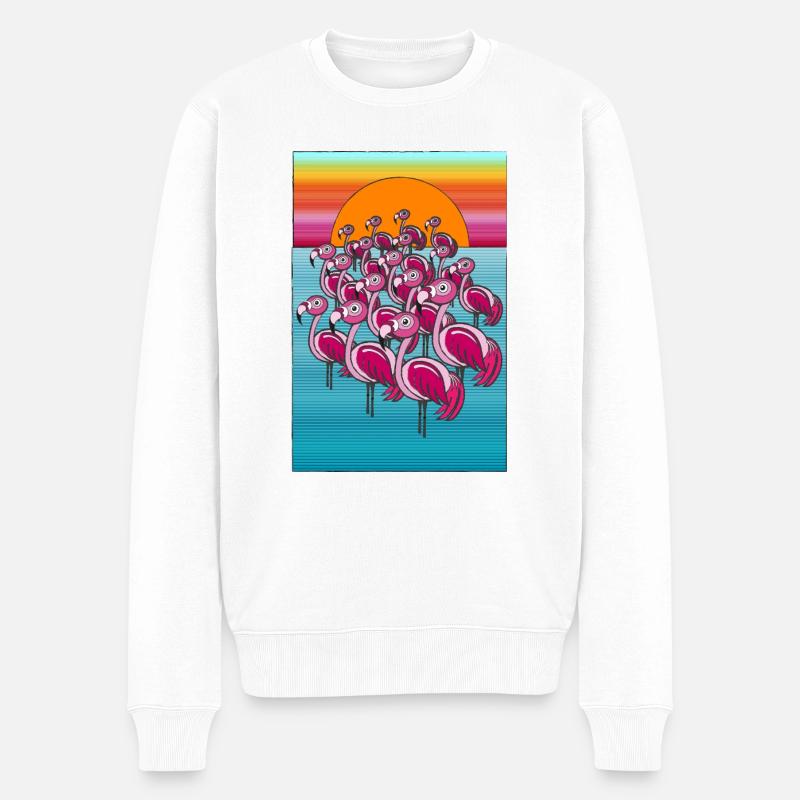 Flamingosssss - Männer Premium Bio Pullover - Weiß