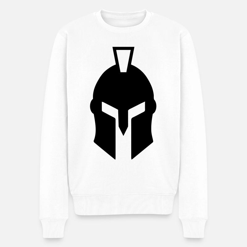 Spartaner Helm - Männer Premium Bio Pullover - Weiß