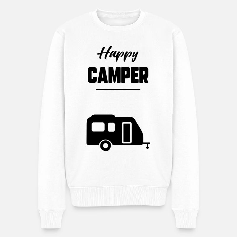 Happy camper - Pull Premium bio Homme - blanc