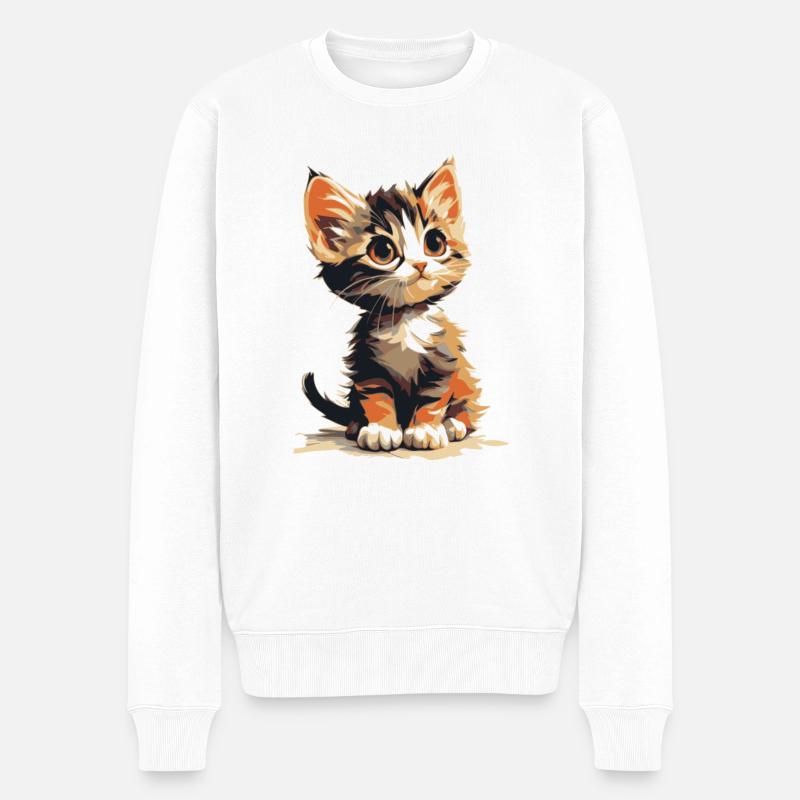 Chaton - Pull Premium bio Homme - blanc